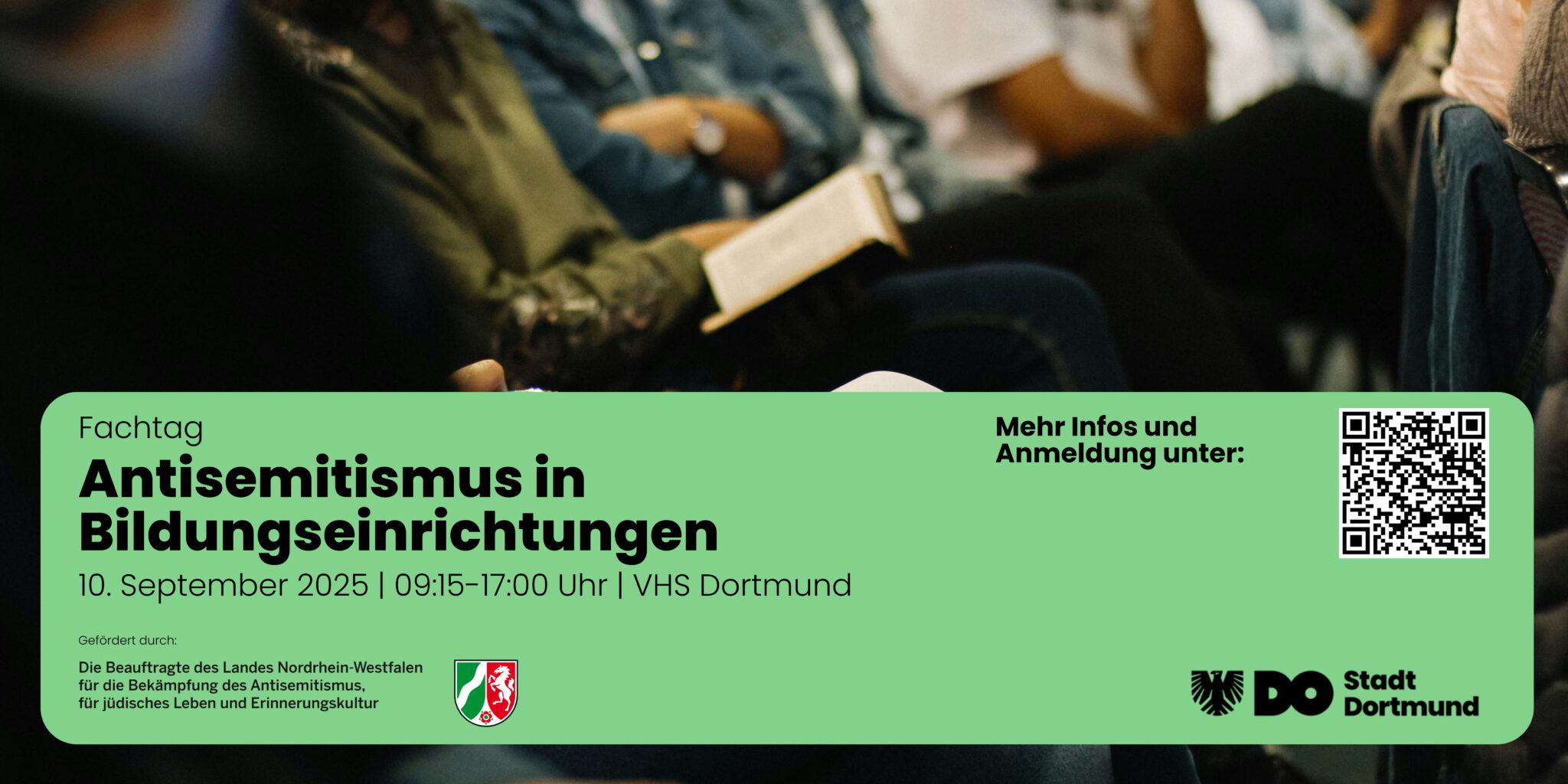 Fachtag „Antisemitismus in Bildungseinrichtungen“Mittwoch, 10. September 2025 | Volkshochschule Dortmund